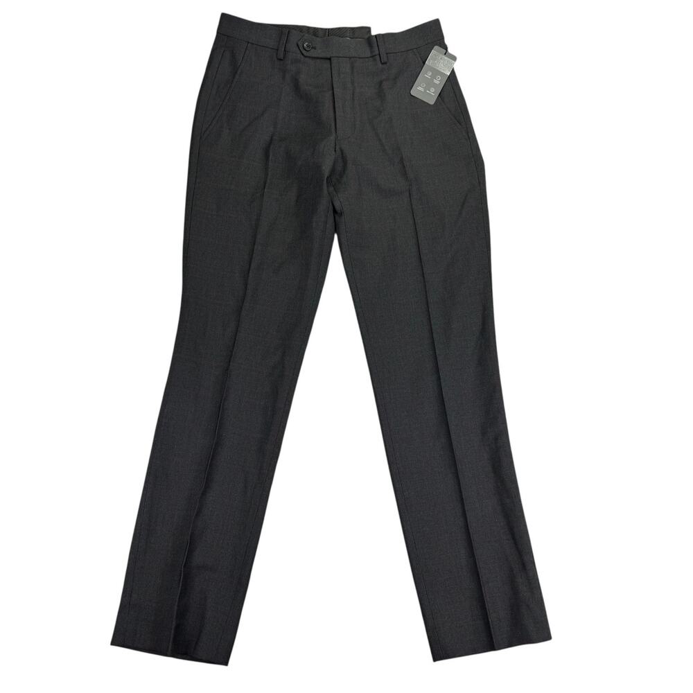 Alfani Mens Slim Fit Windowpane Check Suit Pants Gray Burgundy 30x30